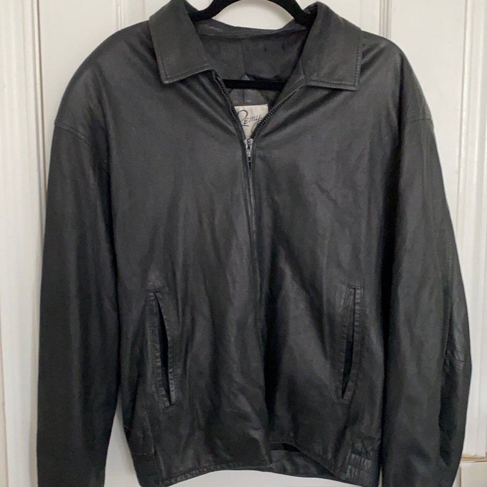 Remy Black Leather Men’s Jacket - Size 38